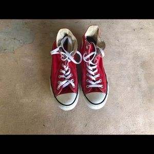Red High Top Converse/Chuck Taylors